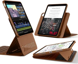 ESR for iPad Air 11 Inch Case M2(2024), iPad Air 6th/5th/4th Gen Case (2024/2022/2020), Removable Magnetic Cover, Adjustable Portrait/Landscape Stand with Raised Screen View, 9 Standing Angles, Brown