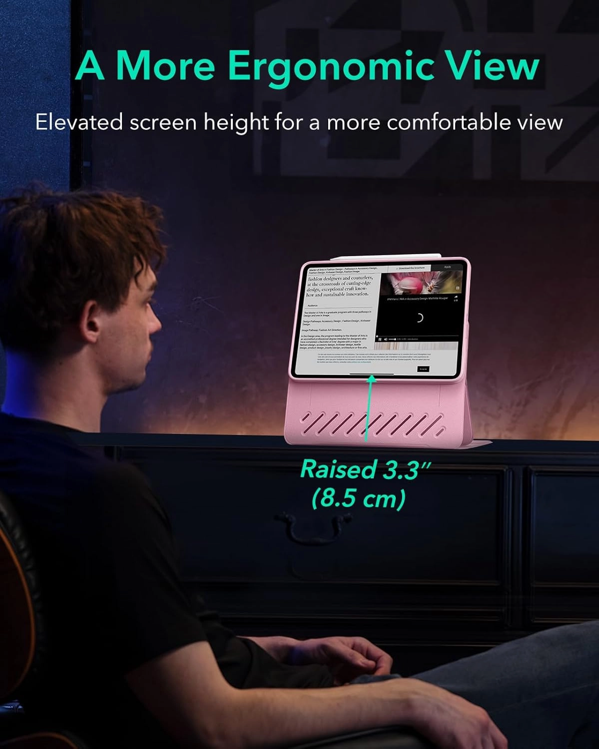 ESR for iPad Air 11 Inch Case (2025) M3/M2, iPad Air 7th/6th/5th/4th Gen Case (2024/2022/2020) 10.9 Inch, Removable Magnetic Cover, Adjustable Portrait/Landscape Stand, 9 Standing Angles, Pink