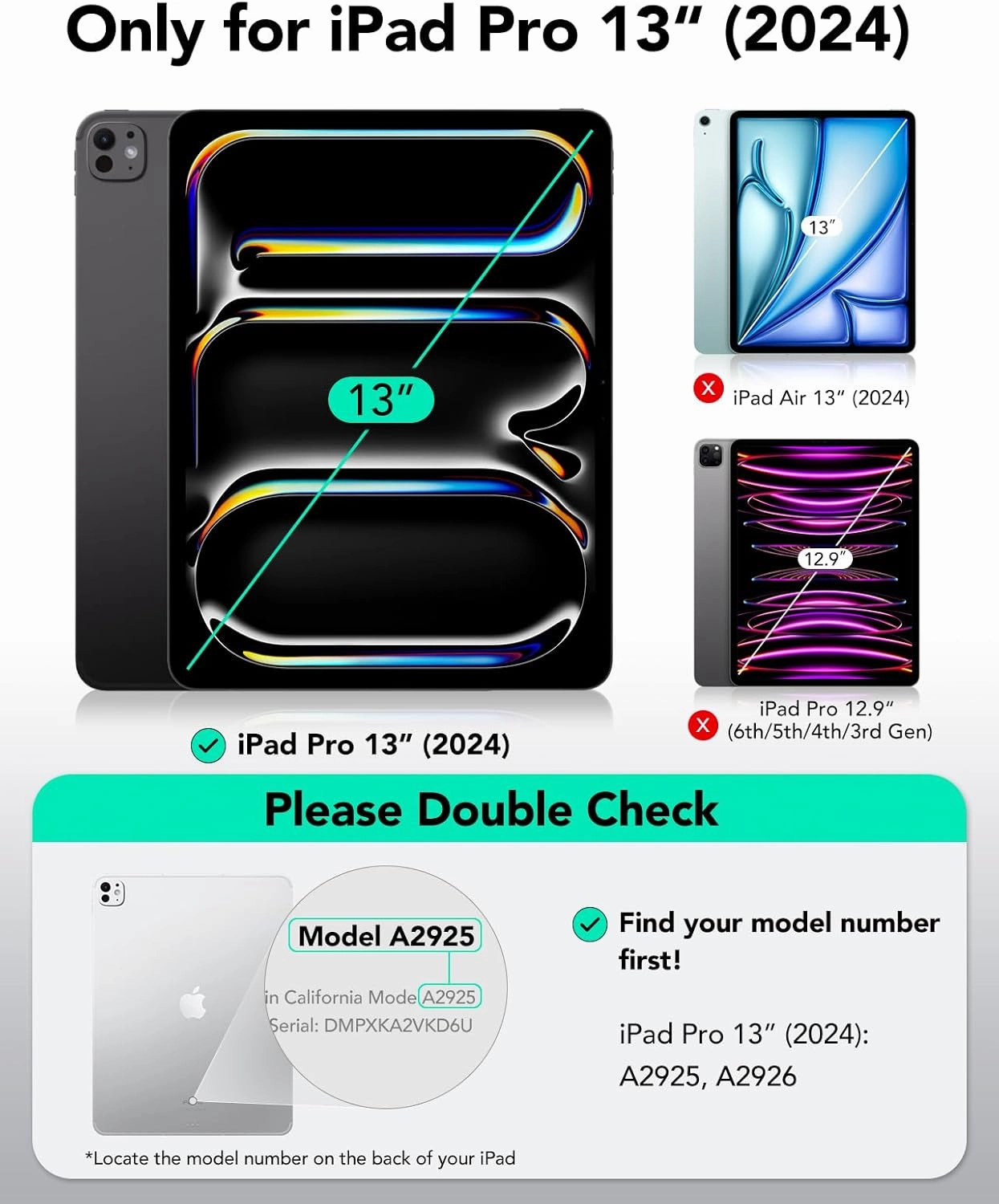 ESR for iPad Pro 13 Inch Case M4(2024), iPad Pro 13 Rotating Case with Removable Magnetic Cover, Adjustable Portrait/Landscape Stand with Raised Screen View, 9 Standing Angles, Shift Series, Black