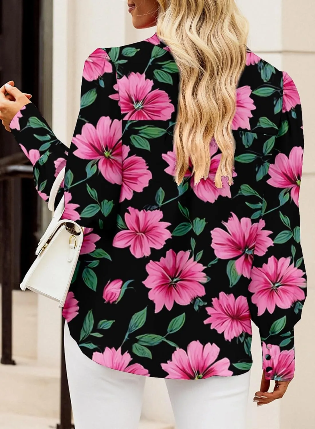 EVALESS Womens Tops Button Down Shirts Print Long Sleeve Blouses for Women Fashion 2025