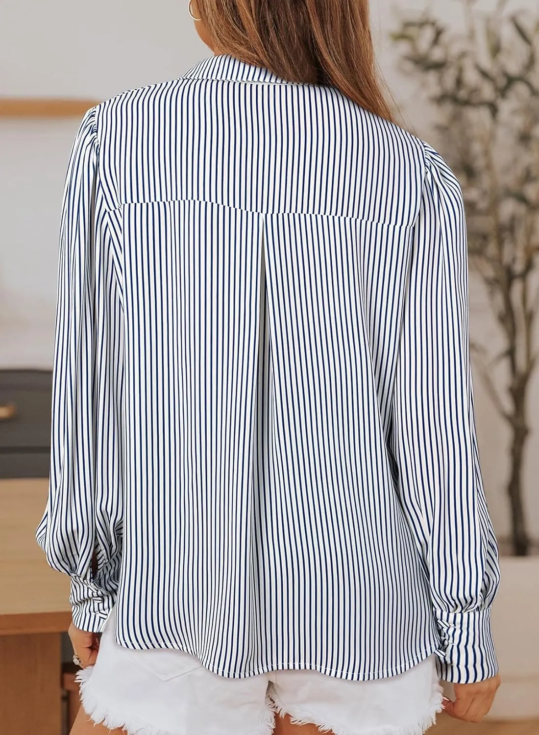 EVALESS Womens Tops Button Down Shirts Print Long Sleeve Blouses for Women Fashion 2025