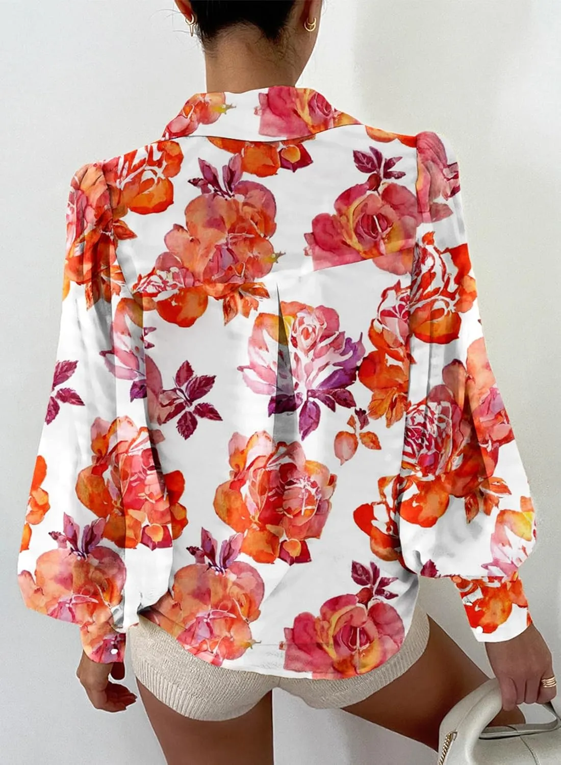 EVALESS Womens Tops Button Down Shirts Print Long Sleeve Blouses for Women Fashion 2025