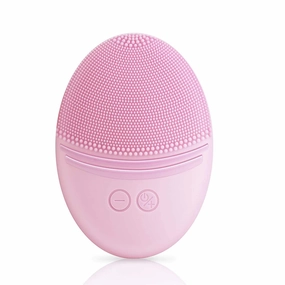 EZBASICS Facial Cleansing Brush Made with Ultra Hygienic Soft Silicone, Waterproof Sonic Vibrating Face Brush for Deep Cleansing, Gentle Exfoliating and Massaging, Inductive Charging (Violet)