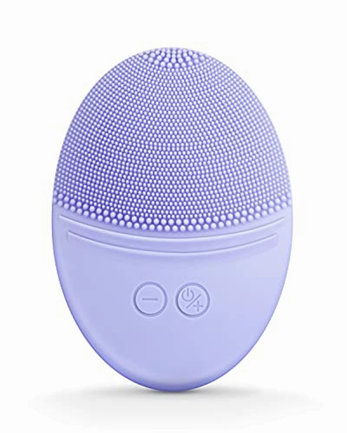 EZBASICS Facial Cleansing Brush Made with Ultra Hygienic Soft Silicone, Waterproof Sonic Vibrating Face Brush for Deep Cleansing, Gentle Exfoliating and Massaging, Inductive Charging (Violet)