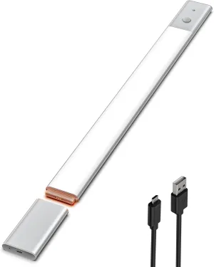 EZVALO Under Cabinet Lighting, 2200mAh Rechargeable Battery, 76 LEDs Dimmable Closet Lights, 3 Color Temps, Motion Sensor Light Indoor for Kitchen, Wardrobe