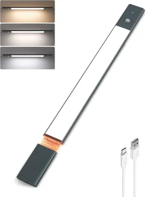 EZVALO Under Cabinet Lighting, Motion Sensor Lights with 2 Detachable Batteries, 76 LED Dimmable Closet Lights, 3 Color Temps, Under Counter Lights for Kitchen, Wardrobe