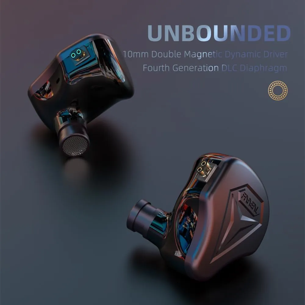 FAAEAL Unbounded HiFi Earphone,10mm Double Magnetic Dynamic Driver DLC Diaphragm Music IEM Headphone with 3.5mm Jack,Audiophile Professional Tuning 2PIN Detachable in-Ear Monitor (Gray No Mic)
