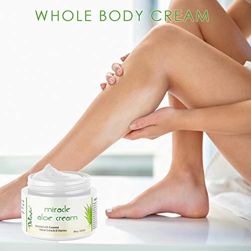 Face & Body Miracle Aloe Vera Moisturizing Cream - Facial Moisturizer Lotion – Day & Night Hydrating Skin Care for Dry, Aging, Sensitive Skin, Eczema, Psoriasis, (8 oz), for Men & Women. by Deluvia