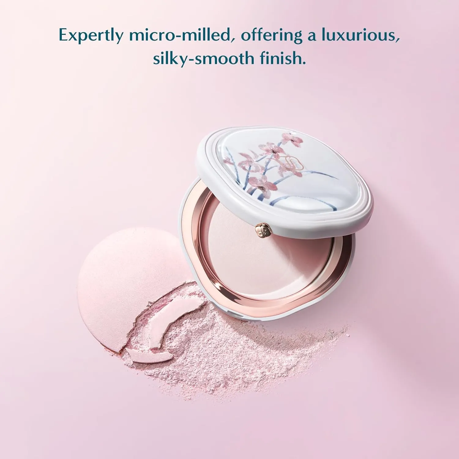 FLORASIS Flawless Jade Breathable Pressed Powder (Ode to Embroidery) (04 Lavender, 1 Count)