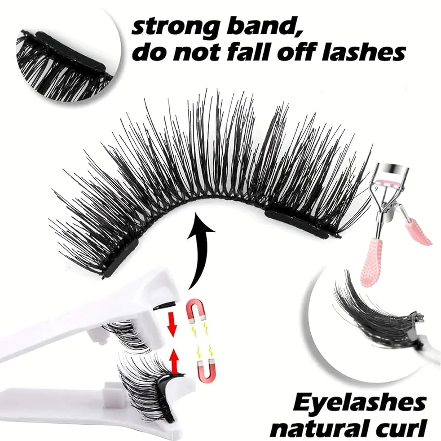 Flylash Magnetic Lashes, Reusable Magnetic Lashes With Applicator Without Eyeliner And Glue Needed Natural Wispy False Eyelashes, Strong And Lightweight, Easy To Apply False Eyelashes (02*Simple)