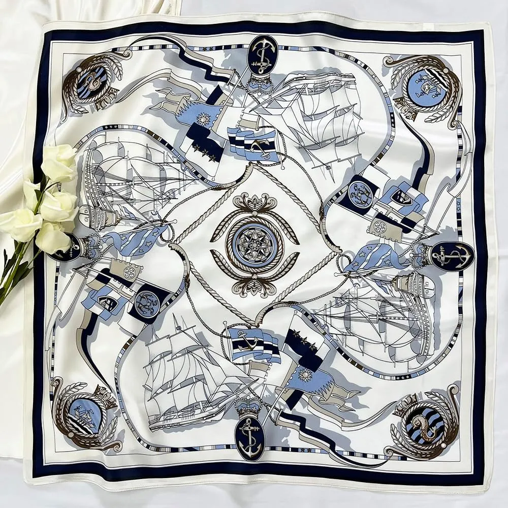 FONYVE 100% Mulberry Silk Scarf for Hair - 27" Square Head Scarf for Women - Lightweight Neck Scarf with Gift Packed