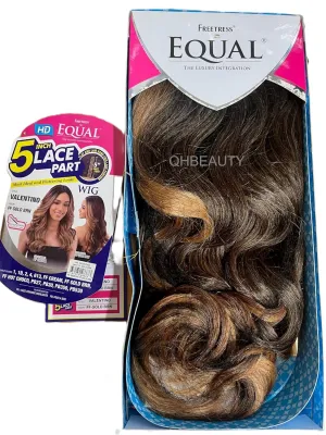 FreeTress Equal Synthetic Hair Wig Lace 5" Deep Part Lace Valentino (FFGOLDBRN)