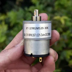 FT-37RGM520-30K Gear Motor DC 3V-5V 350RPM Full Metal Gearbox Reducer Electric Slient Motor Slow Speed Large Torque DIY Toy