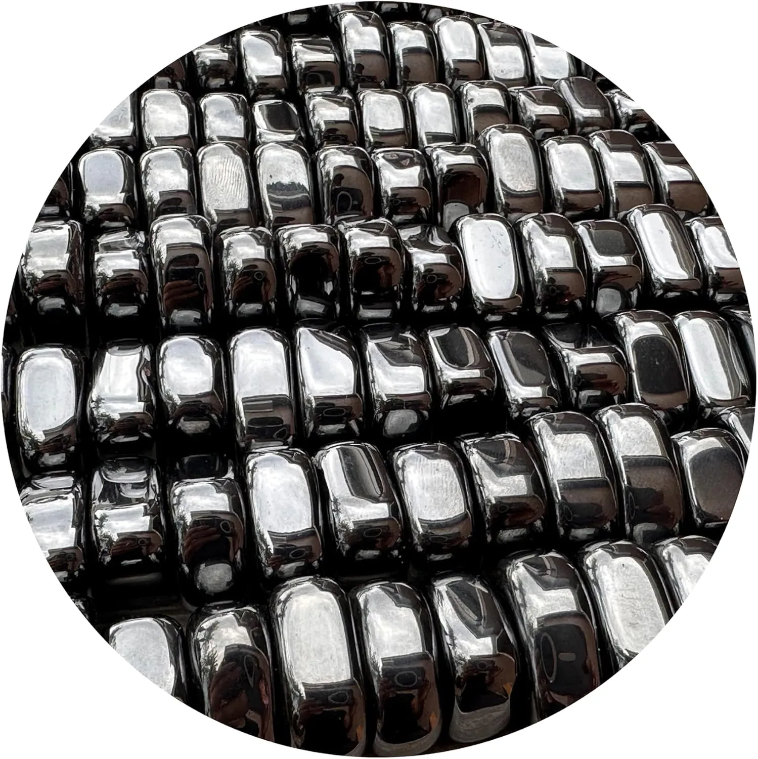 GAF TREASURES Wholesale Magnetic Hematite Tumbled Stones, Polished Natural Magnetic Hematite Gemstone, Magnetic Hematite Polished Rocks (Magnetic Hematite, 3 Pound)