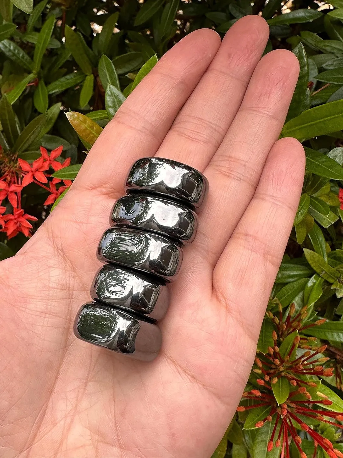 GAF TREASURES Wholesale Magnetic Hematite Tumbled Stones, Polished Natural Magnetic Hematite Gemstone, Magnetic Hematite Polished Rocks (Magnetic Hematite, 3 Pound)