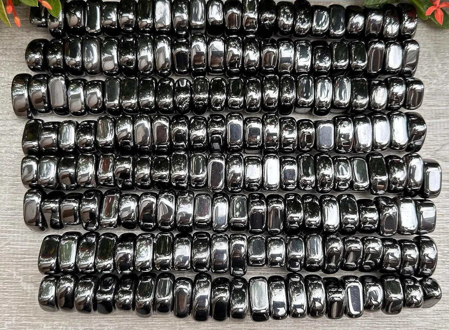 GAF TREASURES Wholesale Magnetic Hematite Tumbled Stones, Polished Natural Magnetic Hematite Gemstone, Magnetic Hematite Polished Rocks (Magnetic Hematite, 3 Pound)
