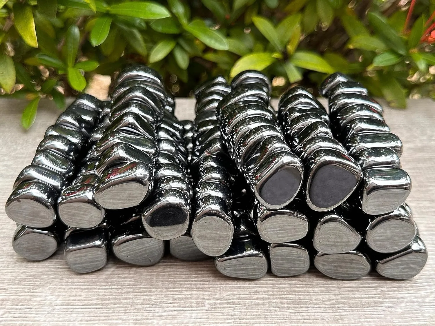 GAF TREASURES Wholesale Magnetic Hematite Tumbled Stones, Polished Natural Magnetic Hematite Gemstone, Magnetic Hematite Polished Rocks (Magnetic Hematite, 3 Pound)