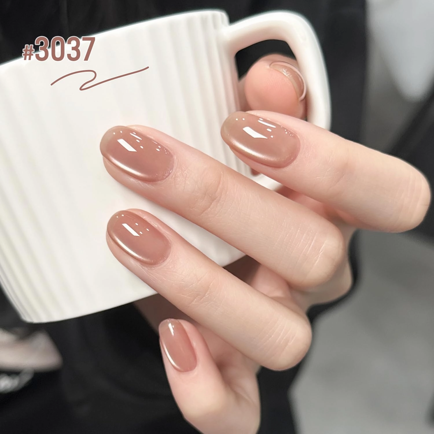 GAOY 16ml 6 Colors Cat Eye Gel Nail Polish Set with 3-in-1 Magnet, Nude purple Holographic Cat Eye, UV Gel Manicure for Salon and Nail Art DIY at Home, Silky Nude