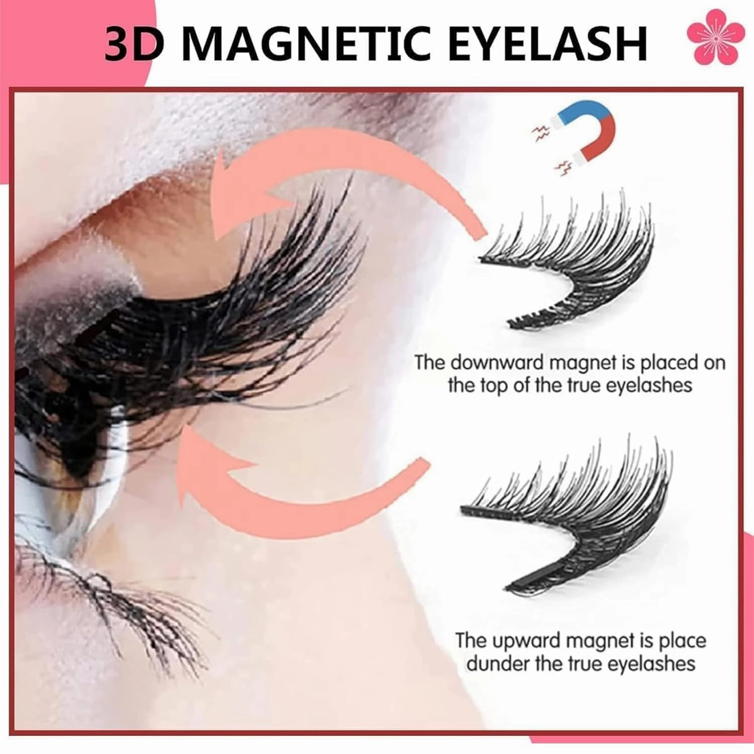 Giana Magnetic Lashes, Magnetic Lashes, Magnetic Eyelashes With Applicator, Reusable Glue-Free Natural Lashes, Natural Look, No Glue Needed Easy to Wear and Remove (2Pairs*Simple)