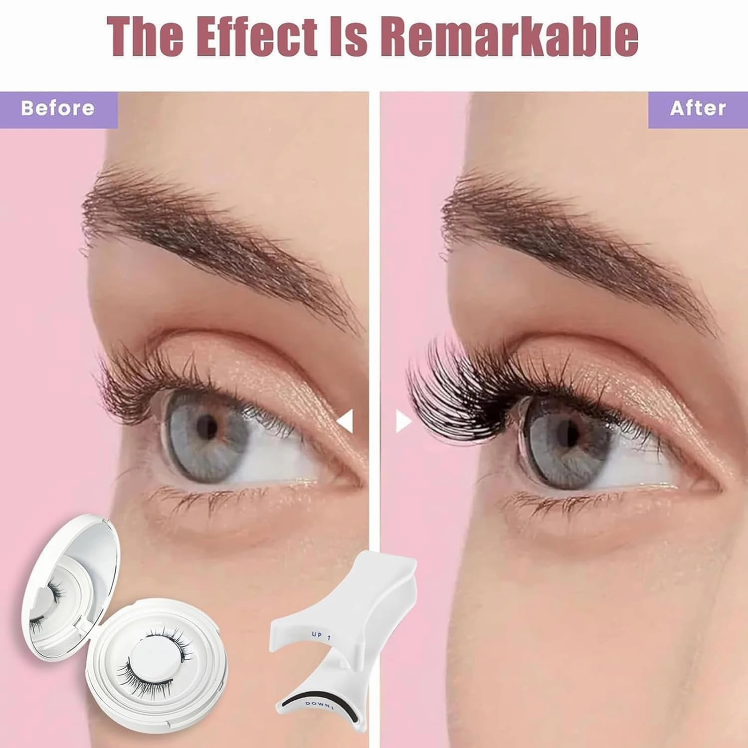 Giana Magnetic Lashes, Magnetic Lashes, Magnetic Eyelashes With Applicator, Reusable Glue-Free Natural Lashes, Natural Look, No Glue Needed Easy to Wear and Remove (2Pairs*Simple)