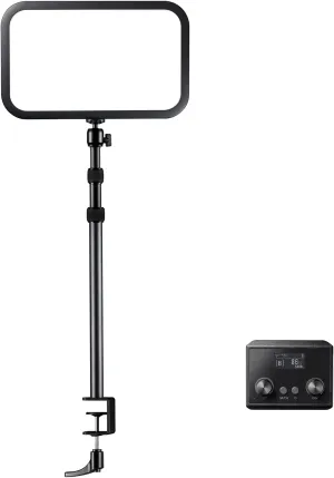 Godox ES45 Key Light, LED Video Light with Extendable Desk Stand, 0-100% Brightness & 2800-6500k Color Temperature Adjustment, APP/Remote Control, Soft Light Panel for Streaming, Zoom Calls, YouTube