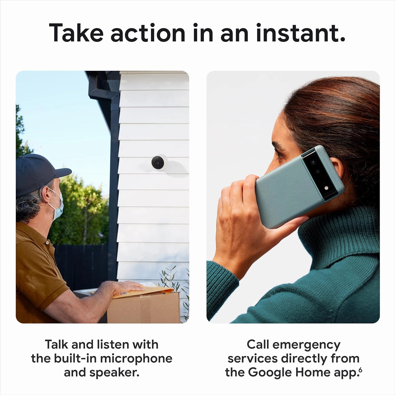 Google Nest Cam Outdoor or Indoor, Battery 2nd Generation - Snow (Renewed)