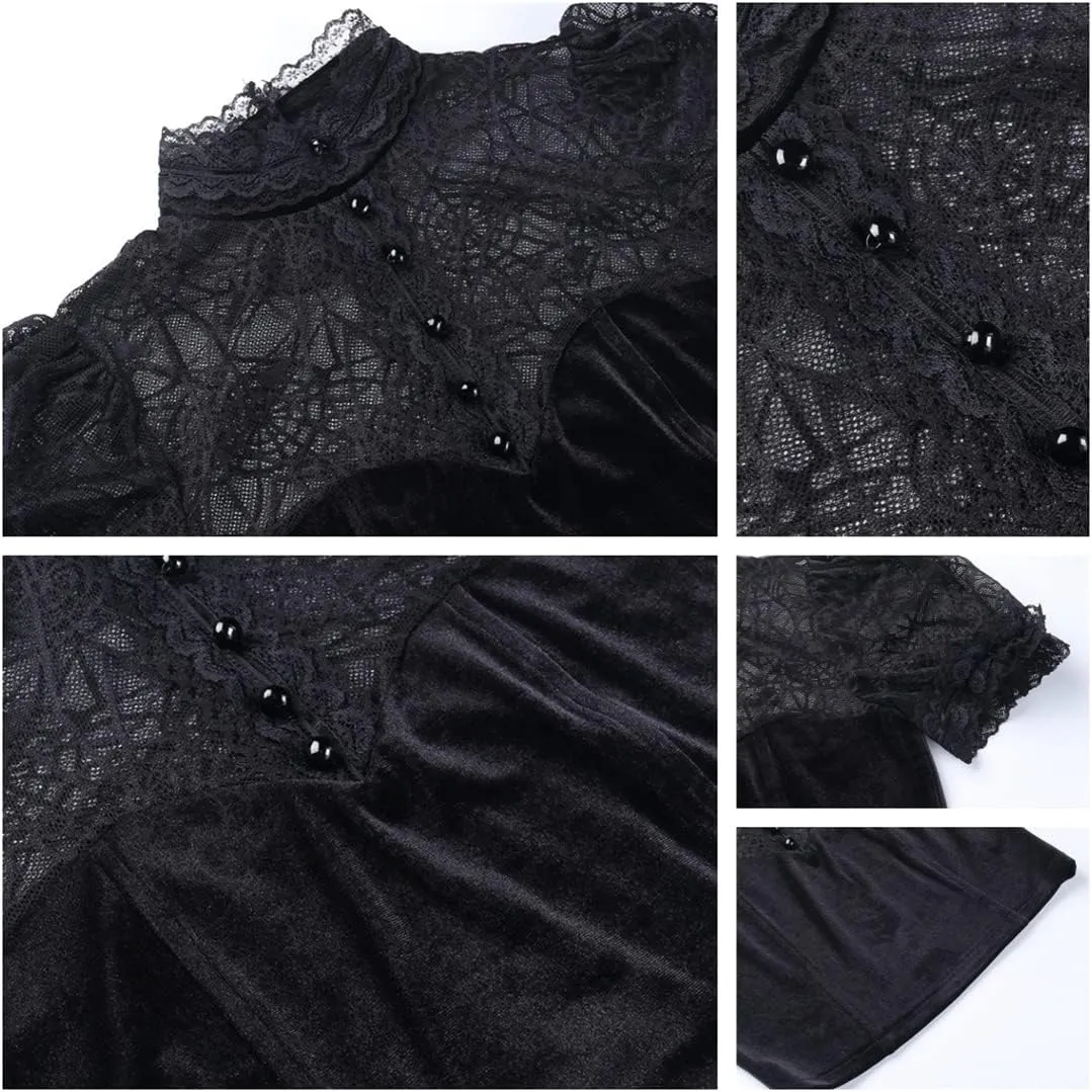 Gothic Crop Top for Women Goth Fairy Grunge Tank Tops Punk T-Shirt Streetwear Workout Tees Emo Blouse