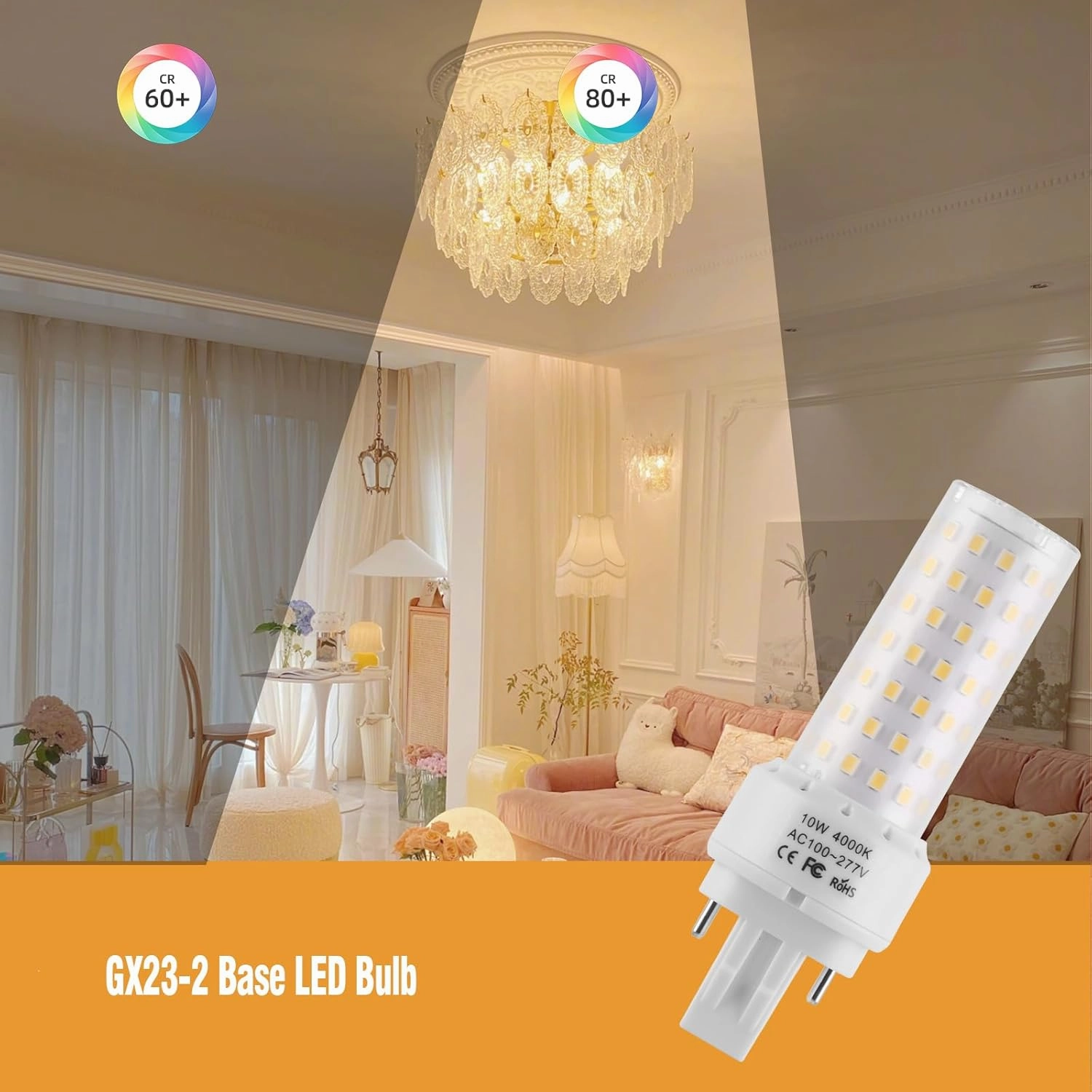 GX23-2 Base LED Light Bulb Plug and Play,3000K Warm White 2Pin LED PL Bulb, 13W 18W CFL Equivalent, Ballast Compatible (Warm White, 10W 2pcs)