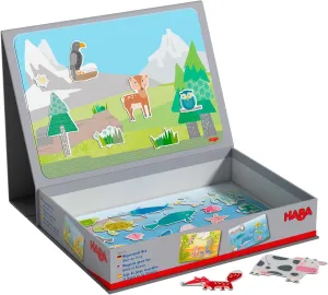 HABA Magnetic Puzzle Animals Around The World Habitat Matching Game for Toddlers, Travel-Friendly Learning Toy, Road Trip & Airplane Activity for Kids and Toddler Gift for Ages 3 