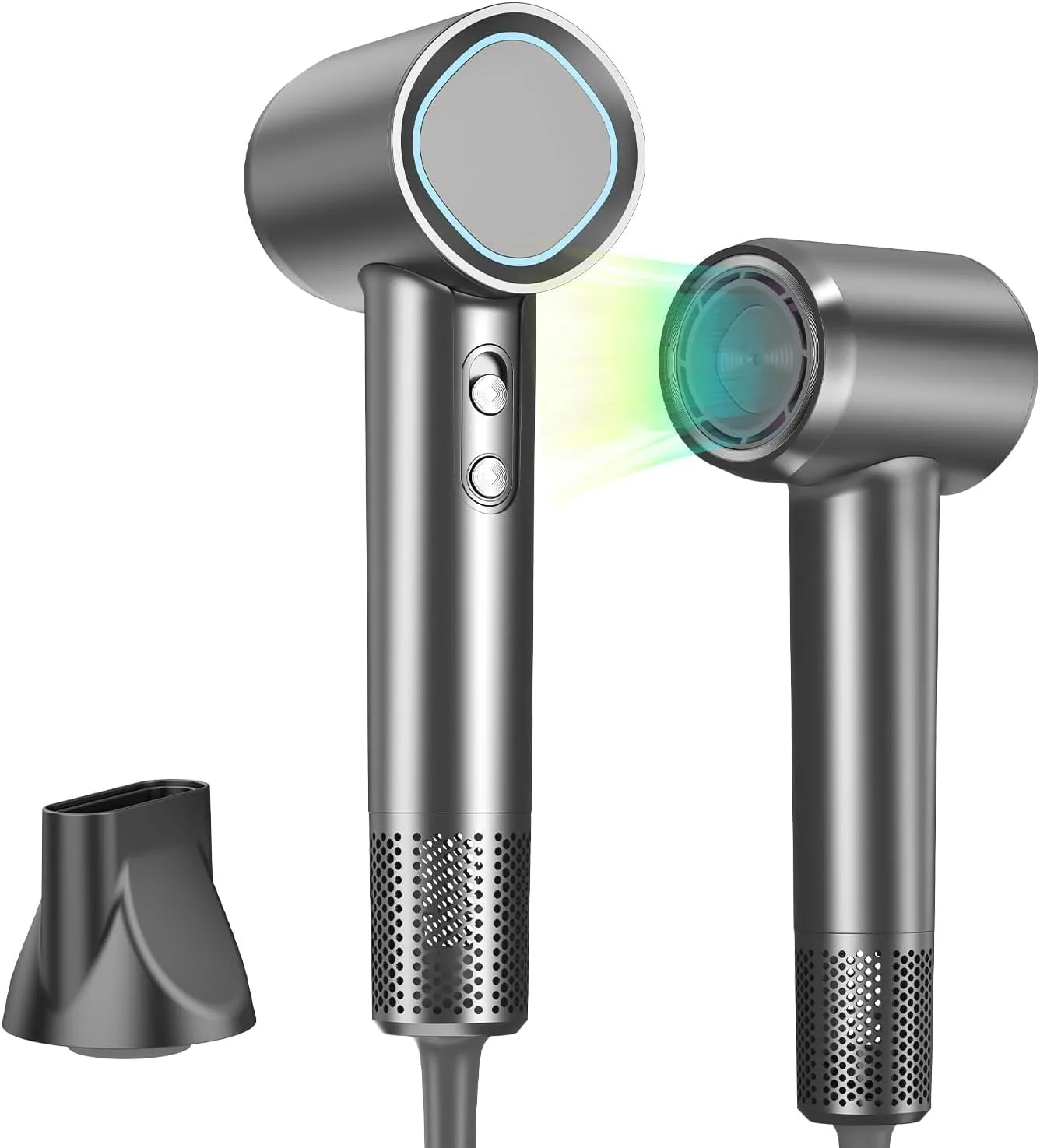Hair Dryer Ionic, 160,000 RPM Hair Dryers for Women w/Ceramic Technology Nozzle for Fast Drying High Speed Blow Dryer 3-Speed Thermo Control Professional Low Noise Design for Home Travel Salon(Gray)