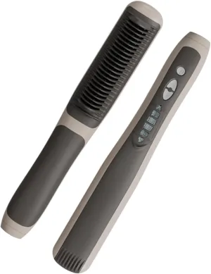 Hair Straightener Brush, Straight Hair Comb for Women, Heat Comb Hair Straightening 30s Fast Heating with 6 Temp Settings & Anti-hot Comb, Styling for Silky Smooth Home Salon, Grey
