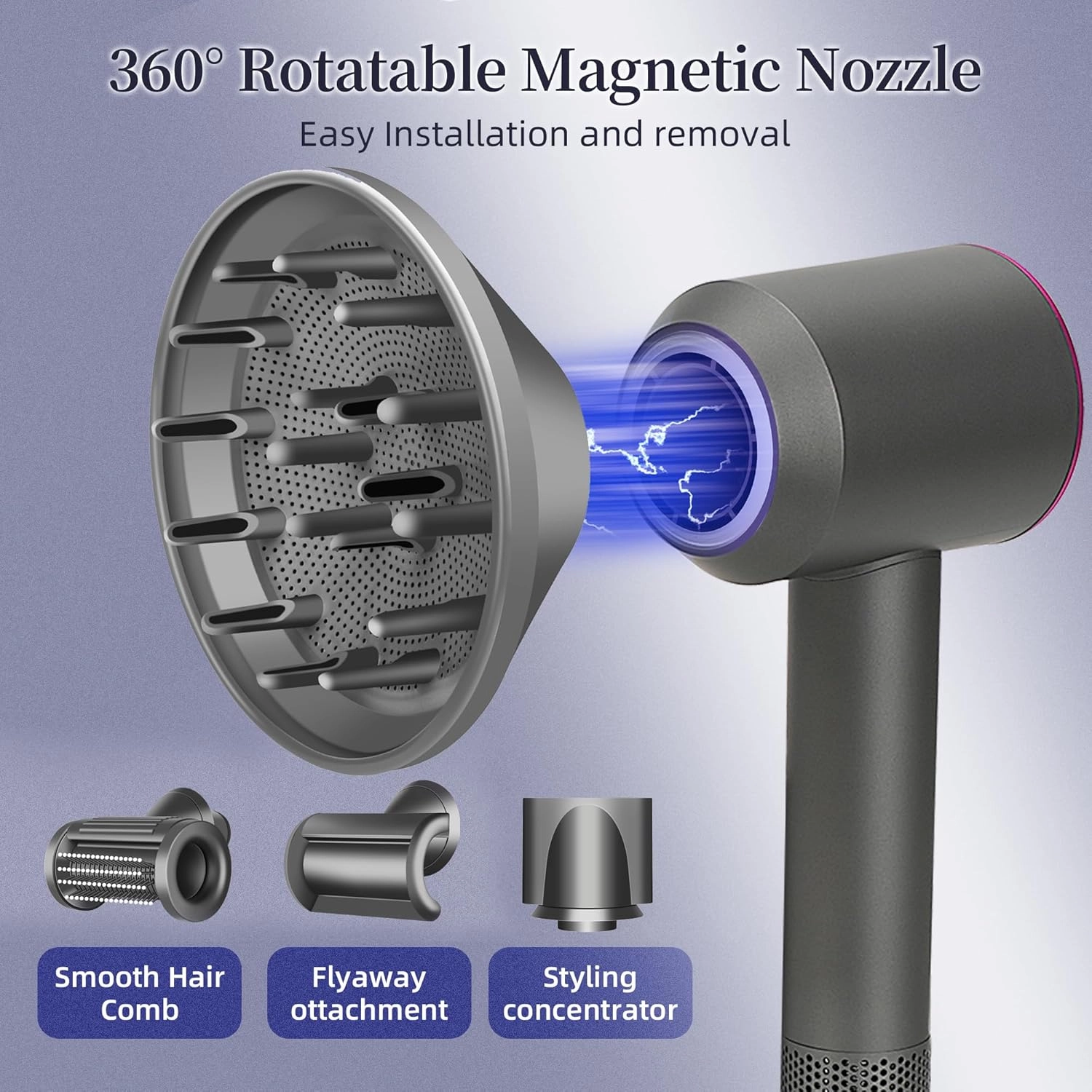 Hair Diffuser Attachment Nozzles for Dyson Supersonic Hair Dryer Hd01 Hd02 Hd03 Hd04 Hd08 Hd15-Diffuser Attachment for Hair Dryer-Anti-Flight Flyaway Attachment Nozzle With Wide Tooth Comb