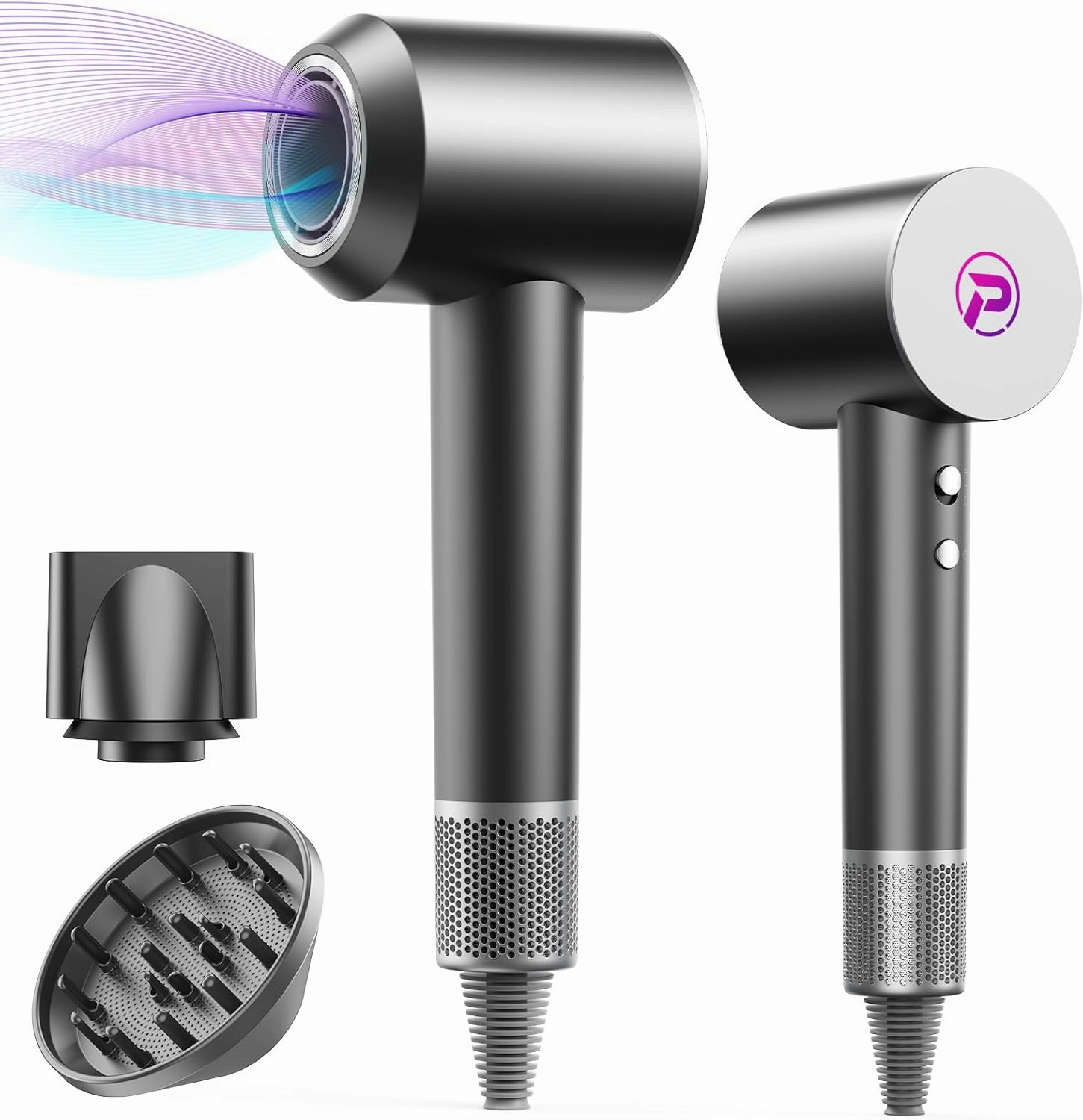 Hair Dryer-110000 RPM High-Speed Ionic Blow Dryer, Brushless Motor, 8 Wind Modes, Magnetic Nozzles & Diffuser, Intelligent Temperature Control, Reduces Frizz & Enhances Shine, Quiet & Fast Drying