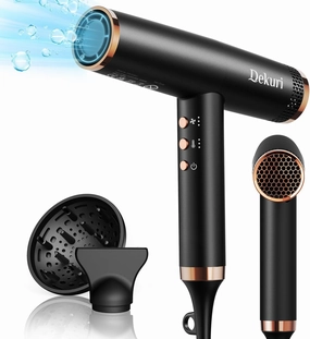 Hair Dryer, 110,000 RPM High-Speed Professional Blow Dryer for Fast Drying, 200 Millions Ionic Lightweight Hairdryer with Magnetic Diffuser & Nozzle, Low Noise, 4 Temps & 3 Speeds, Starry Black