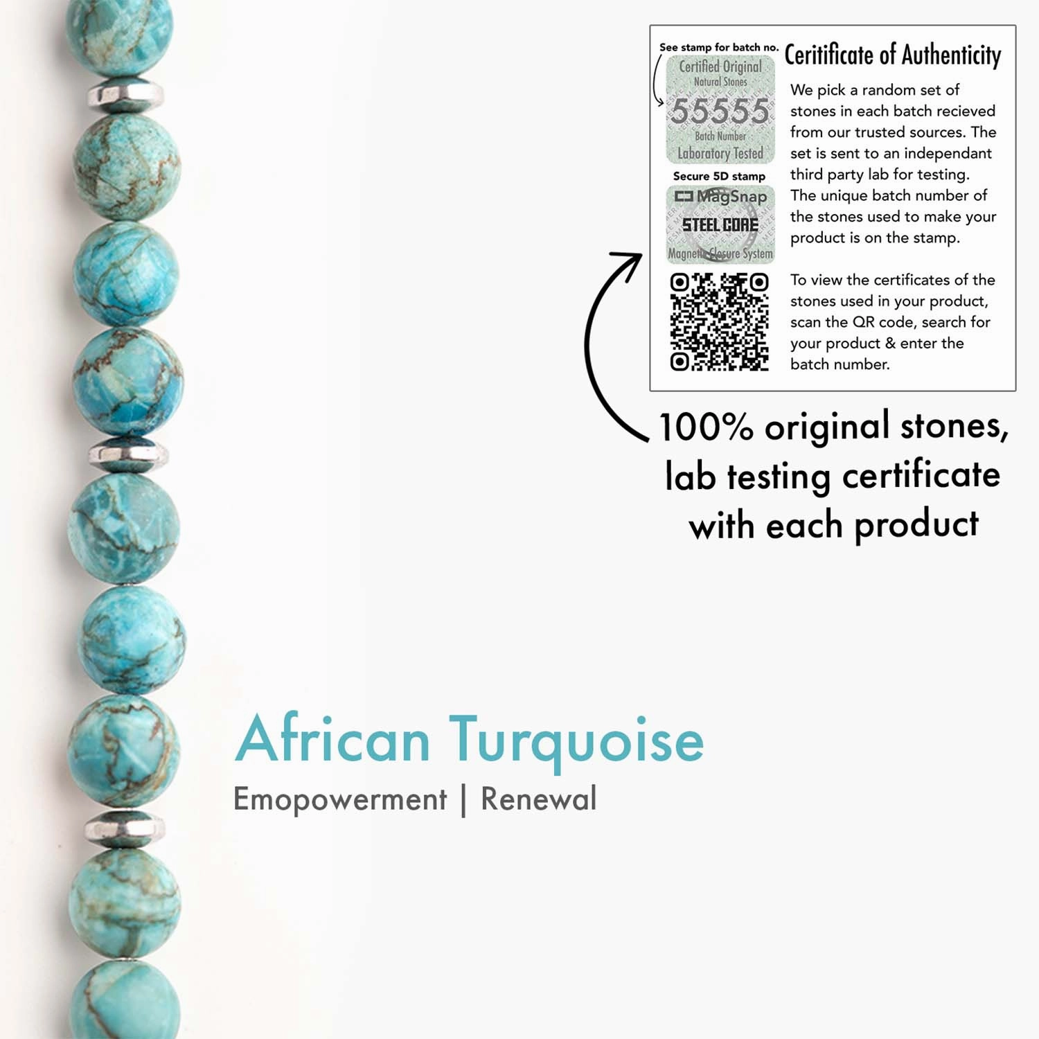 Harmony African Turquoise Natural Stone Bracelet
