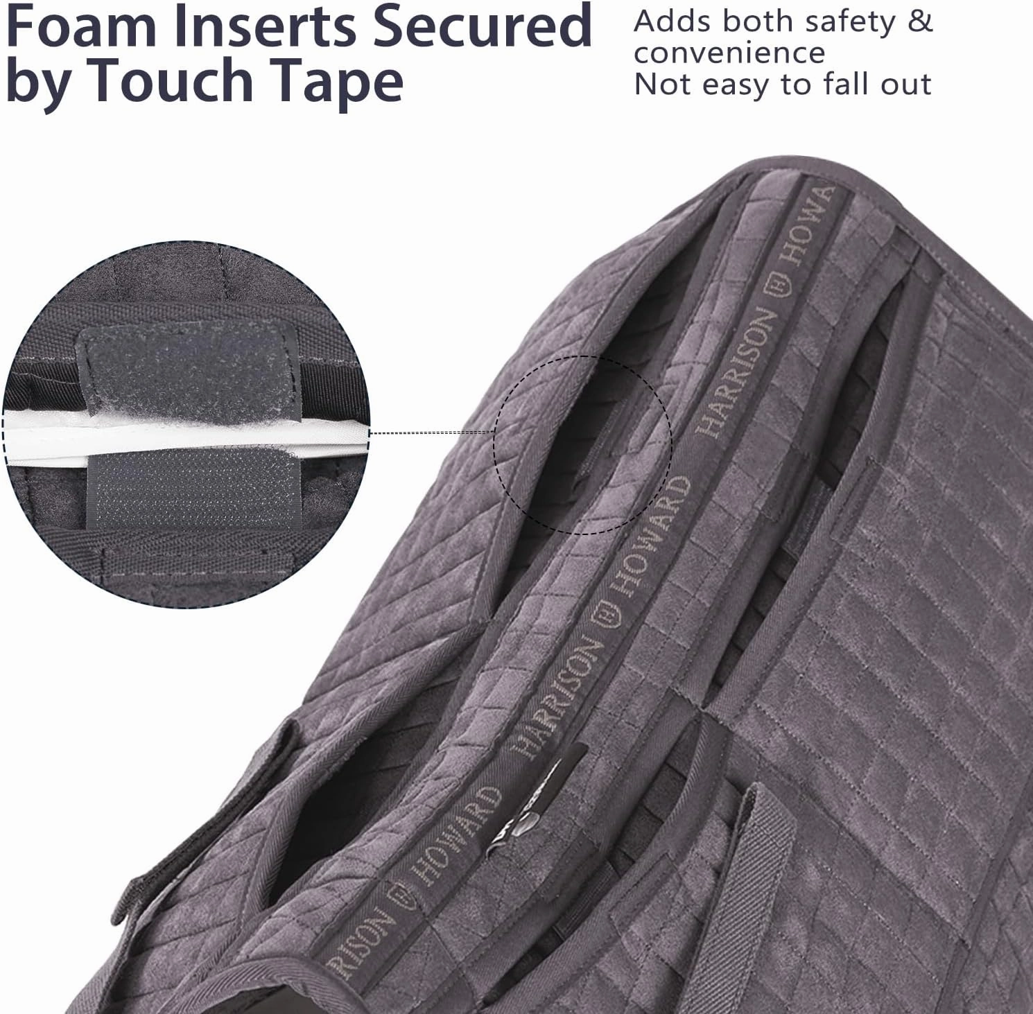 Harrison Howard Diamond Quilted Dressage Saddle Pad Adjustable with 4 Pockets and Foam Inserts with Differentiated Thickness Horse Riding Pad with Added Cushioning and Comfort