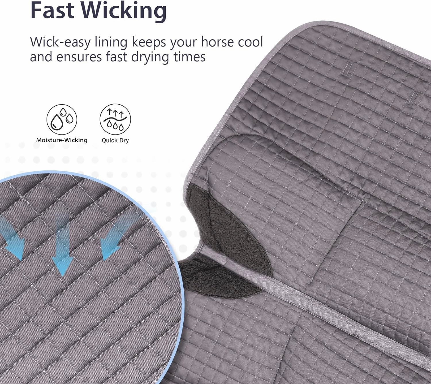 Harrison Howard Diamond Quilted Dressage Saddle Pad Adjustable with 4 Pockets and Foam Inserts with Differentiated Thickness Horse Riding Pad with Added Cushioning and Comfort