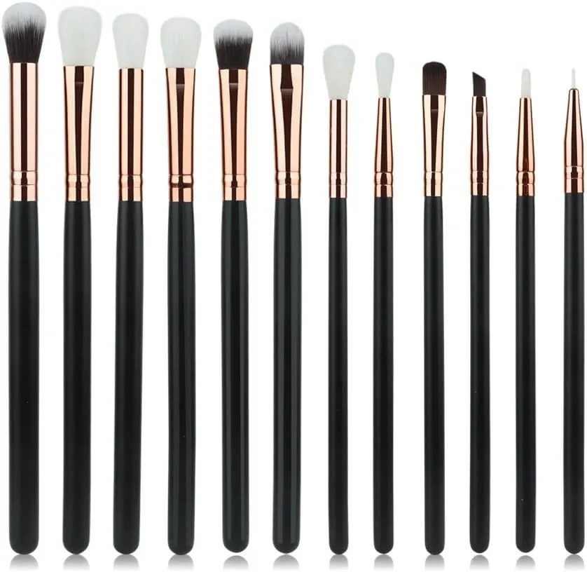 HBJWOV 12 pcs Brushes Eye, Lip, Eyebrow, Rose Gold Eye Makeup Brushes Multi Functional Full Set Makeup Brushes(D)