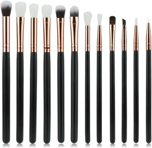 HBJWOV 12 pcs Brushes Eye, Lip, Eyebrow, Rose Gold Eye Makeup Brushes Multi Functional Full Set Makeup Brushes(D)