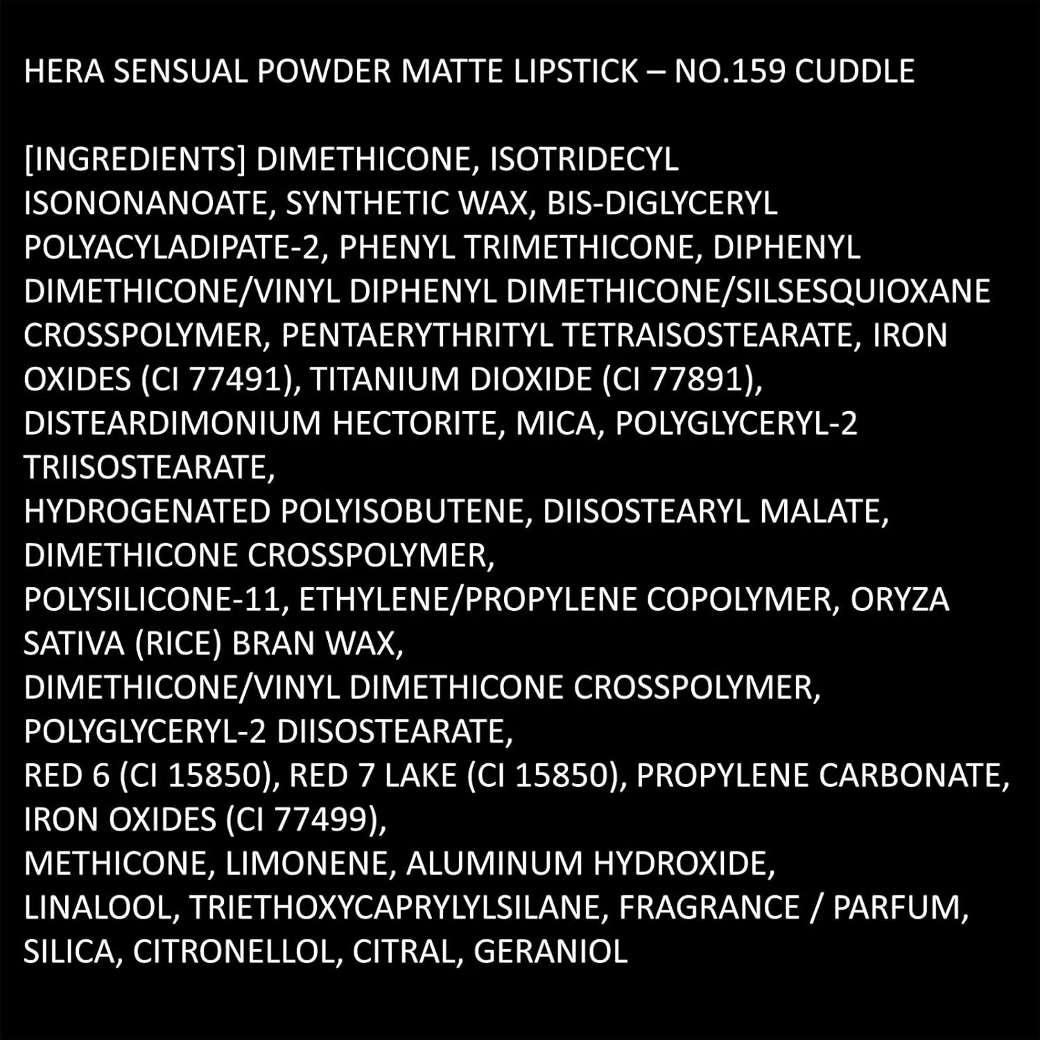 HERA Sensual Powder Matte Lipstick #159 CUDDLE | Comfort and Soft Velvet Finish for Daily Use, Long-lasting, Hydrating & Moisturing, Korean Makeup, 0.11 oz. (3g)