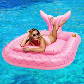 HeySplash Pool Lounger Float for Adult, Inflatable Pool Floats Bed Cooling Contour Lounger Rafts, Water Rafts for Lake, Outdoor Beach Pool Party