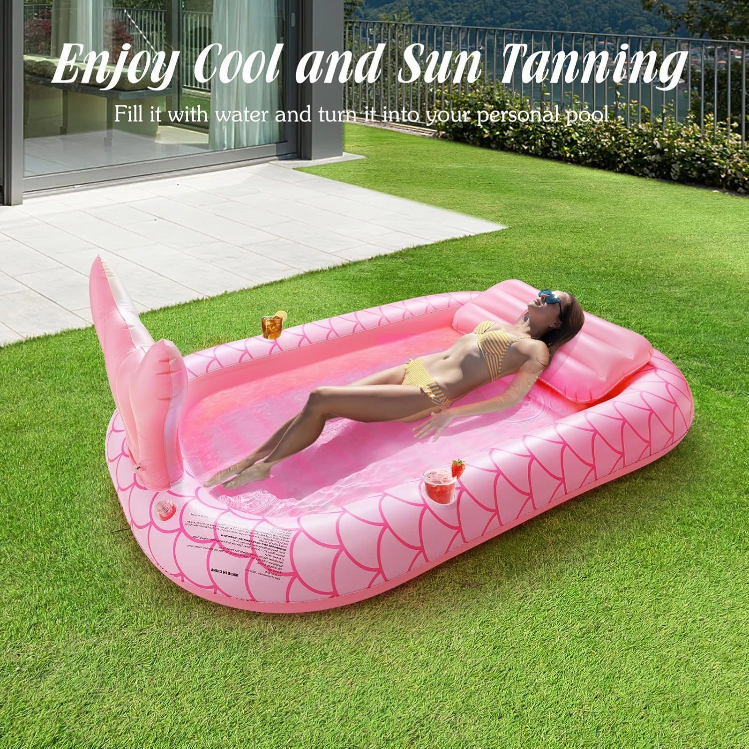 HeySplash Pool Lounger Float for Adult, Inflatable Pool Floats Bed Cooling Contour Lounger Rafts, Water Rafts for Lake, Outdoor Beach Pool Party