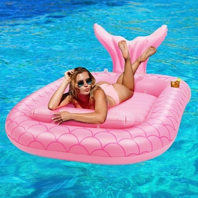HeySplash Pool Lounger Float for Adult, Inflatable Pool Floats Bed Cooling Contour Lounger Rafts, Water Rafts for Lake, Outdoor Beach Pool Party