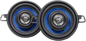 Hifonics HCC35CX Colossus Classic 3.5" Car Speakers - 2-Way Coaxial System with 50W Peak Power, Aluminum Dome Tweeters & Blue Woven Fiber Cones (Pair)