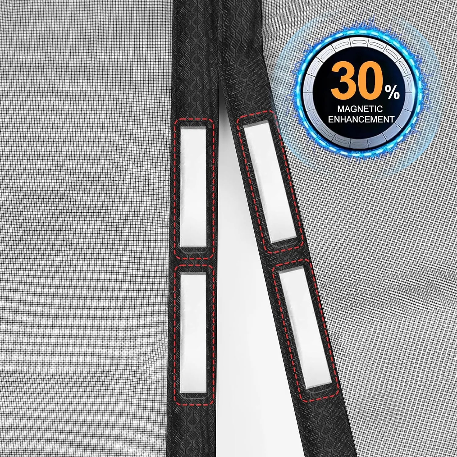 High-Density Magnetic Screen Door Mesh for Home and Patio, Tear Resistant Backdoor Screen Net with Magnetic Closure