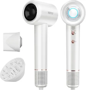 High Speed Hair Blow Dryer｜Professional Salon Grade Air Speed, Negative Ion Hair Care｜Quiet Design｜Suitable for Thick Hair/Styling with Nozzle & Diffuser, Long Motor Lifespan