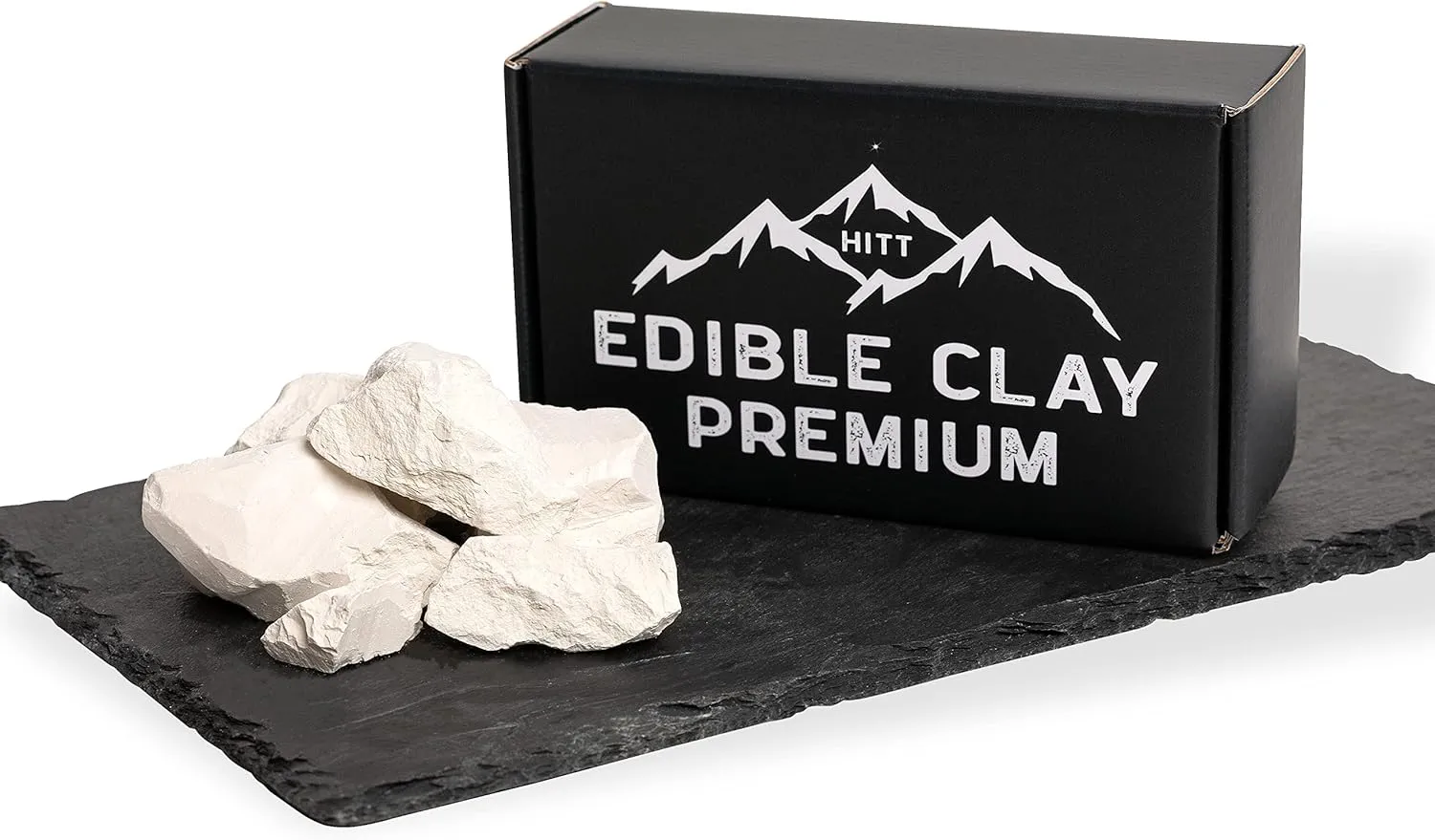 HITT Edible Clay Chunks - «White Velvet» for Eating, Zero Impurities ASMR Food for Pica Cravings, Handpicked Edible Dirt 200gr