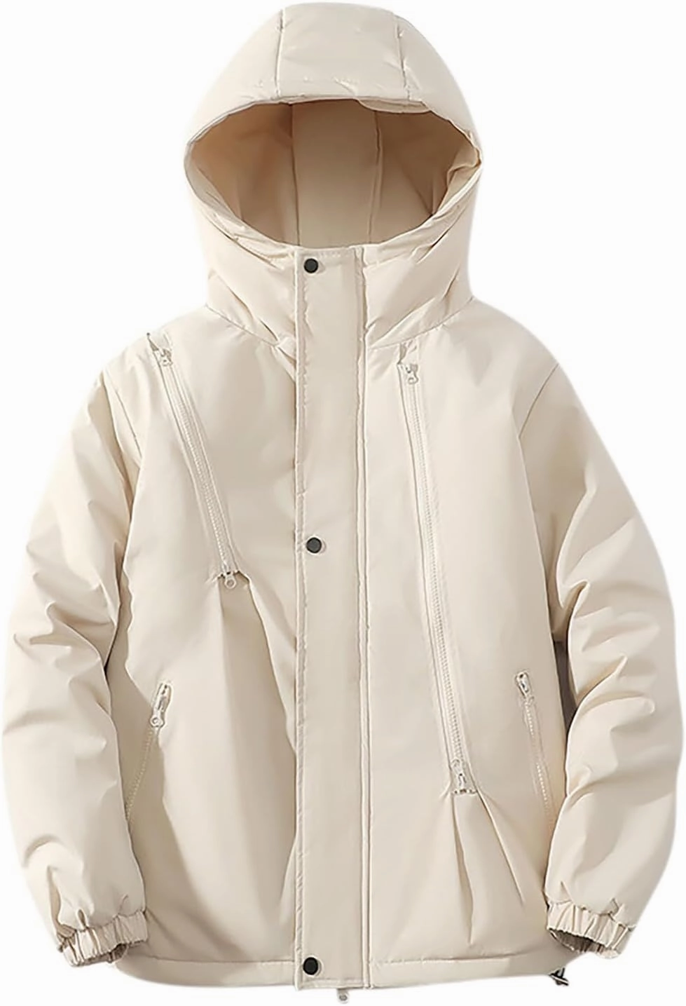 Hooded Puffer Jacket for Men Winter Warm Winter Lightweight Coat Water Repellent Windproof Insulated Jacket Outwear