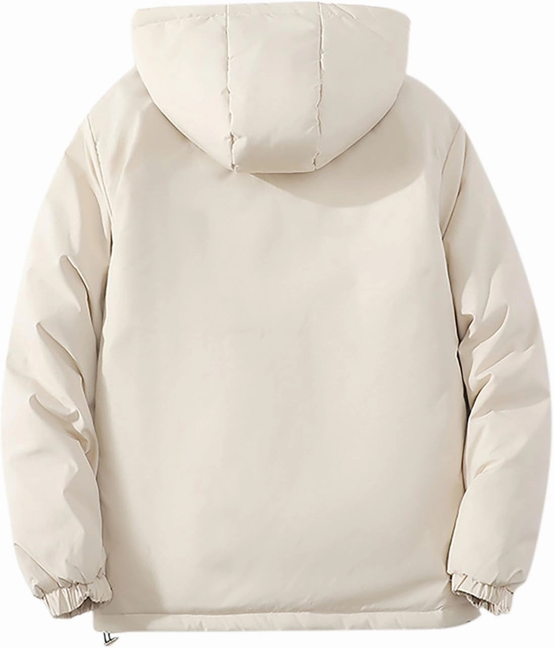 Hooded Puffer Jacket for Men Winter Warm Winter Lightweight Coat Water Repellent Windproof Insulated Jacket Outwear