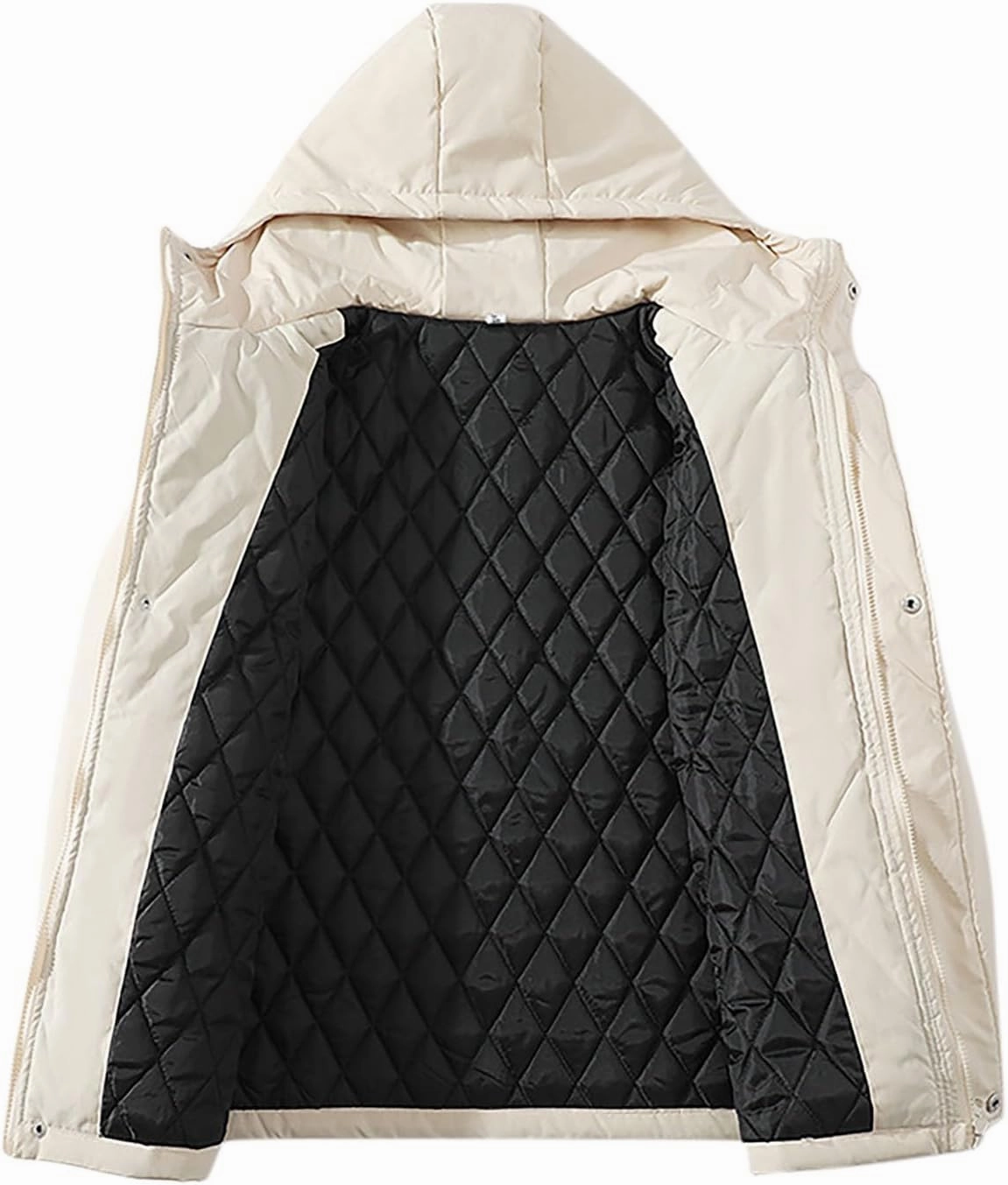 Hooded Puffer Jacket for Men Winter Warm Winter Lightweight Coat Water Repellent Windproof Insulated Jacket Outwear